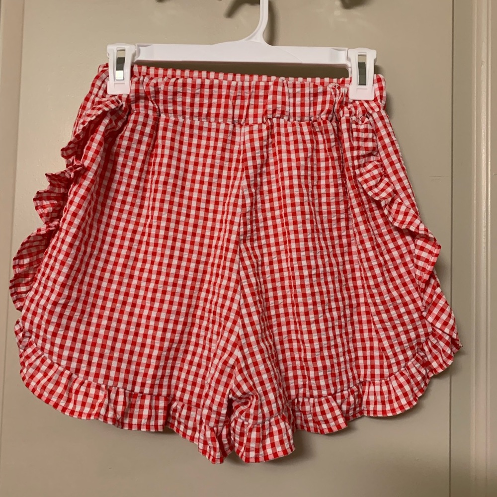 BOGO Precious gingham ruffled shorts